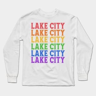 LAKE CITY RAINBOW TEXT Long Sleeve T-Shirt